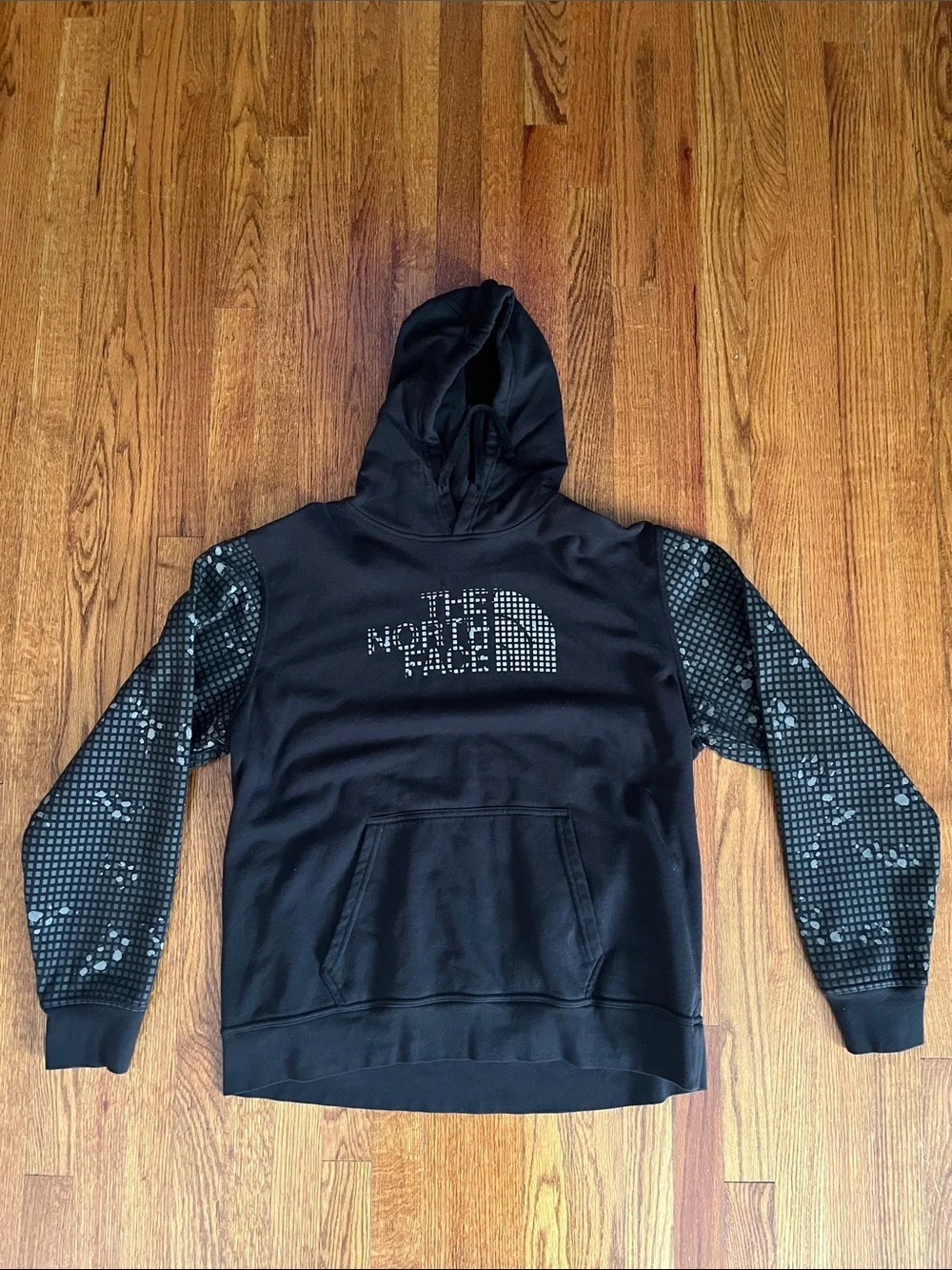 The North Face Black Hoodie with Patterned Sleeves